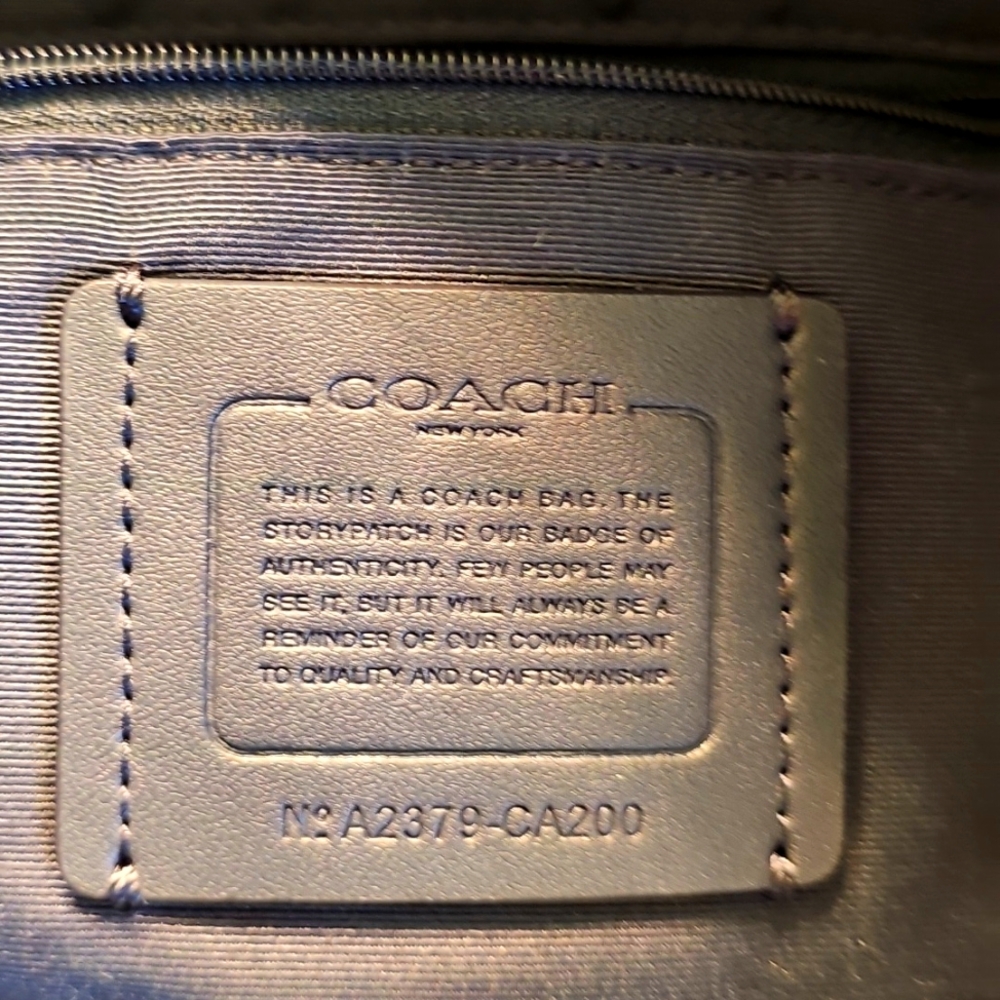 Coach Andy Tote in Pebble Leather Horse and Carriage in Blue - Picture 12 of 16